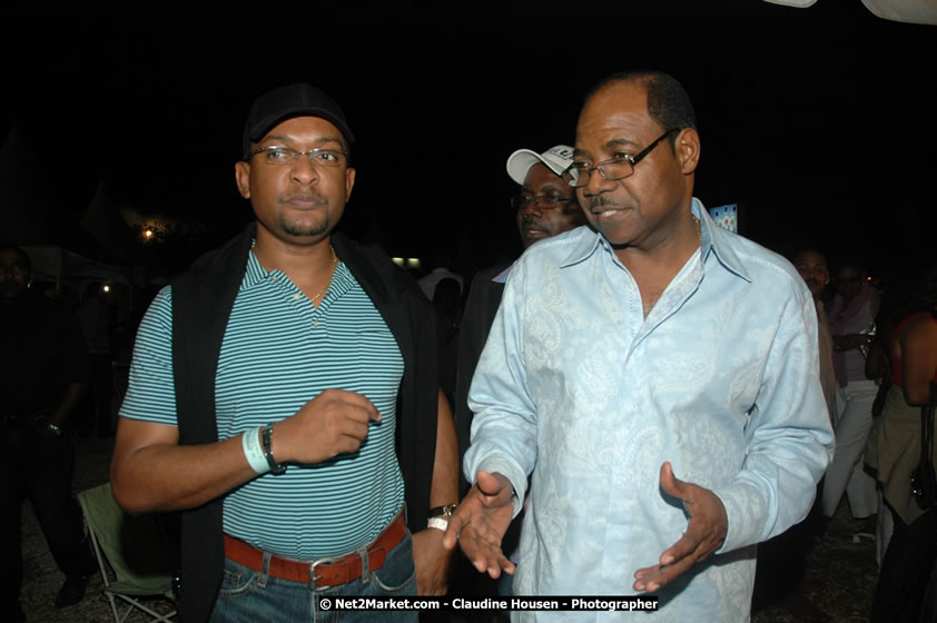 Minister of Tourism, Hon. Edmund Bartlett, and Director of Tourism, Basil Smith at the Air Jamaica Jazz and Blues Festival 2008 The Art of Music - Saturday, January 26, 2008 - Air Jamaica Jazz & Blues 2008 The Art of Music venue at the Aqaueduct on Rose Hall Resort & Counrty Club, Montego Bay, St. James, Jamaica W.I. - Thursday, January 24 - Saturday, January 26, 2008 - Photographs by Net2Market.com - Claudine Housen & Barry J. Hough Sr, Photographers - Negril Travel Guide, Negril Jamaica WI - http://www.negriltravelguide.com - info@negriltravelguide.com...!