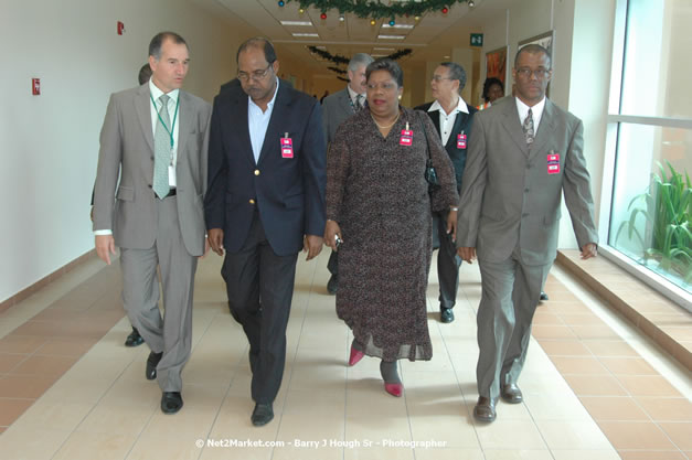 Minister of Tourism, Hon. Edmund Bartlett - Director of Tourism, Basil Smith, and Mayor of Montego Bay, Councillor Charles Sinclair Launch of Winter Tourism Season at Sangster International Airport, Saturday, December 15, 2007 - Sangster International Airport - MBJ Airports Limited, Montego Bay, Jamaica W.I. - Photographs by Net2Market.com - Barry J. Hough Sr, Photographer - Negril Travel Guide, Negril Jamaica WI - http://www.negriltravelguide.com - info@negriltravelguide.com...!