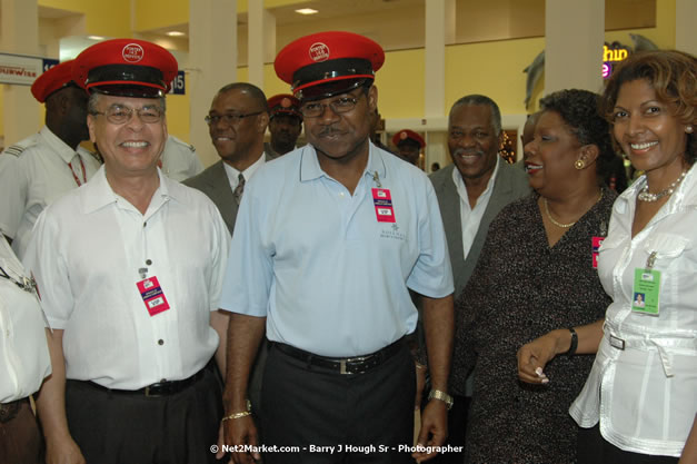 Minister of Tourism, Hon. Edmund Bartlett - Director of Tourism, Basil Smith, and Mayor of Montego Bay, Councillor Charles Sinclair Launch of Winter Tourism Season at Sangster International Airport, Saturday, December 15, 2007 - Sangster International Airport - MBJ Airports Limited, Montego Bay, Jamaica W.I. - Photographs by Net2Market.com - Barry J. Hough Sr, Photographer - Negril Travel Guide, Negril Jamaica WI - http://www.negriltravelguide.com - info@negriltravelguide.com...!