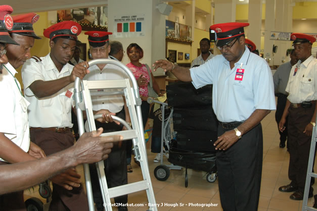 Minister of Tourism, Hon. Edmund Bartlett - Director of Tourism, Basil Smith, and Mayor of Montego Bay, Councillor Charles Sinclair Launch of Winter Tourism Season at Sangster International Airport, Saturday, December 15, 2007 - Sangster International Airport - MBJ Airports Limited, Montego Bay, Jamaica W.I. - Photographs by Net2Market.com - Barry J. Hough Sr, Photographer - Negril Travel Guide, Negril Jamaica WI - http://www.negriltravelguide.com - info@negriltravelguide.com...!