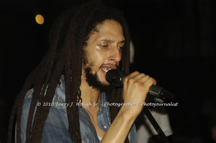 Julian Marley - Grammy Nominee & Son of the Legend Bob Marley - Live in Concert - Also featuring Ras Noble, Power Drill, Iron Head, & Robin Banks - Backing Band Roots Warrior, plus DJ Gemini @ One Love Reggae Concerts Series 09/10 @ Negril Escape Resort & Spa, February 2, 2010, One Love Drive, West End, Negril, Westmoreland, Jamaica W.I. - Photographs by Net2Market.com - Barry J. Hough Sr, Photographer/Photojournalist - The Negril Travel Guide - Negril's and Jamaica's Number One Concert Photography Web Site with over 40,000 Jamaican Concert photographs Published -  Negril Travel Guide, Negril Jamaica WI - http://www.negriltravelguide.com - info@negriltravelguide.com...!